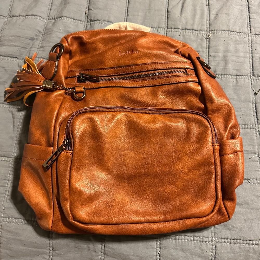 Stylish Brown Leather Backpack for Women